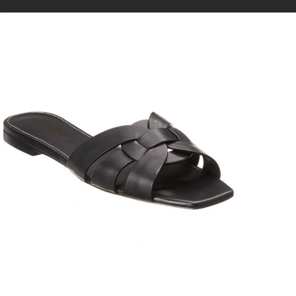 YSL Saint Laurent tribute flat slides  black 37 worn a few times. Good condition - Picture 12 of 16